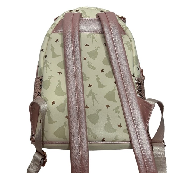 Loungefly Disney Ultimate Princess Sequin Rose Gold Mini Backpack main image 14